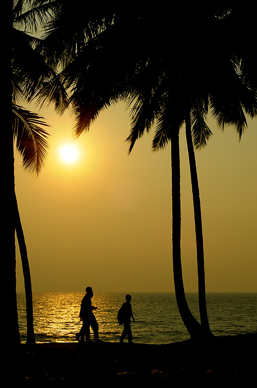 Varkala, zachód słońca (Indie, jesień 2008, część pierwsza)